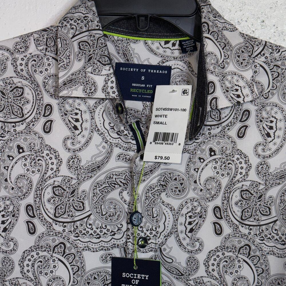 Society of Threads Men's Regular-Fit Non-Iron Dress Shirt white, small $80 - Picture 8 of 8